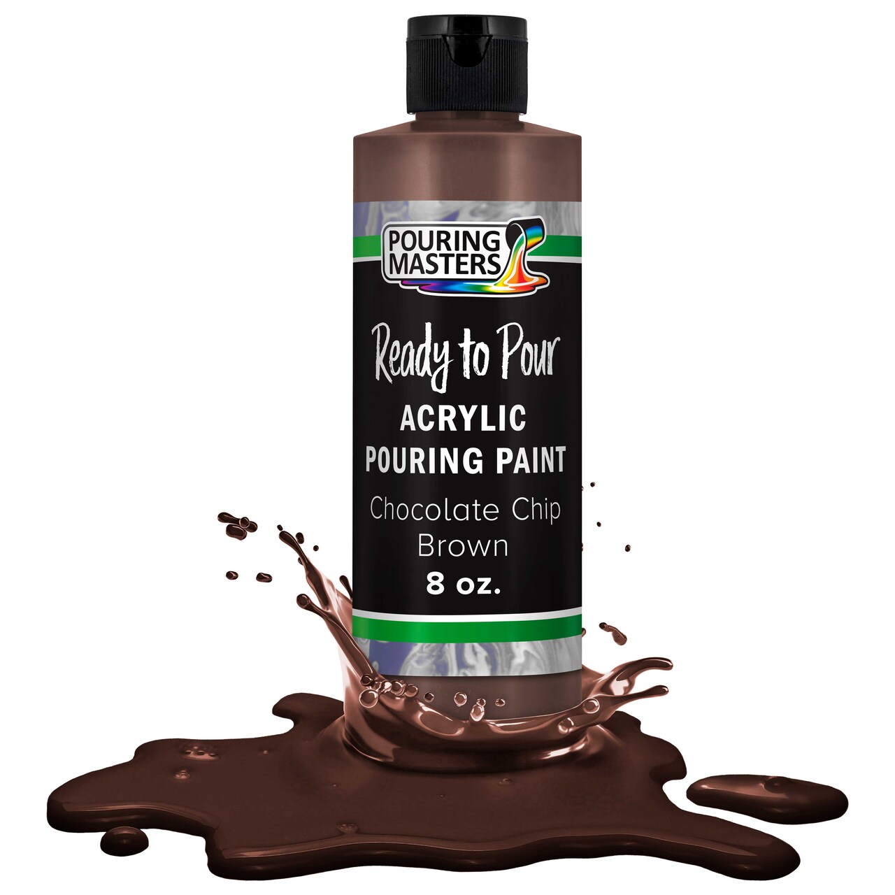 Pouring Masters Chocoloate Brown Ready to Pour Acrylic Pouring Paint - Premium 8-Ounce Pre-Mixed Fluid Acrylic Paint - Fluid Art Supplies for Canvas, Wood, Paper, Tile & Rocks